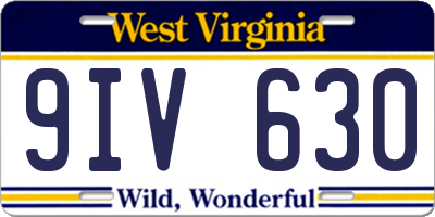 WV license plate 9IV630