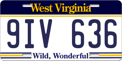 WV license plate 9IV636