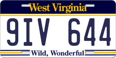 WV license plate 9IV644