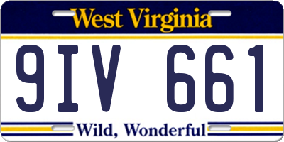 WV license plate 9IV661