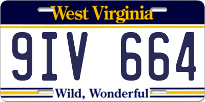 WV license plate 9IV664
