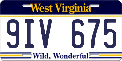 WV license plate 9IV675