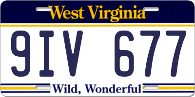 WV license plate 9IV677