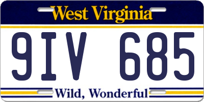 WV license plate 9IV685