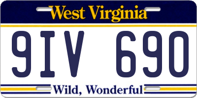 WV license plate 9IV690