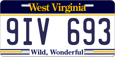 WV license plate 9IV693