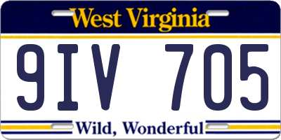 WV license plate 9IV705