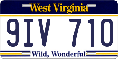WV license plate 9IV710