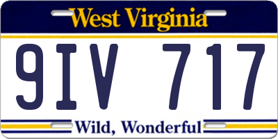 WV license plate 9IV717
