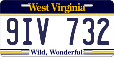 WV license plate 9IV732