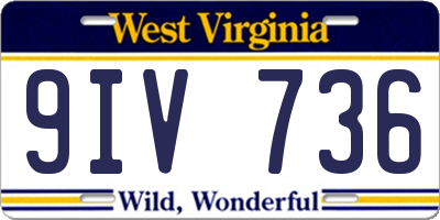 WV license plate 9IV736