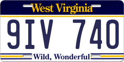 WV license plate 9IV740