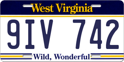 WV license plate 9IV742
