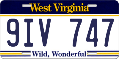 WV license plate 9IV747
