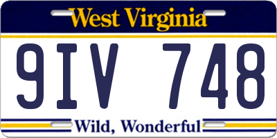 WV license plate 9IV748
