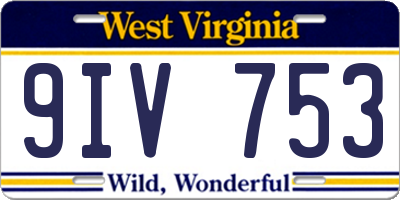 WV license plate 9IV753