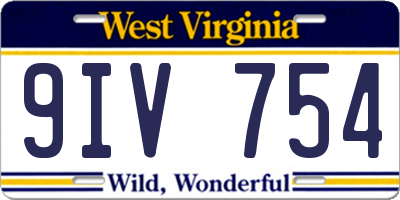 WV license plate 9IV754