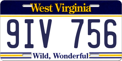 WV license plate 9IV756