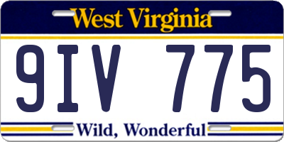 WV license plate 9IV775