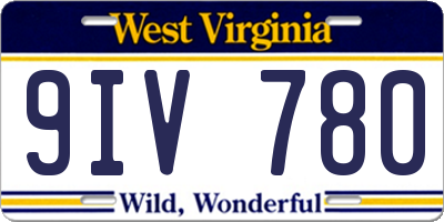 WV license plate 9IV780