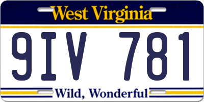 WV license plate 9IV781