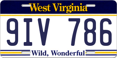 WV license plate 9IV786