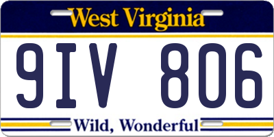 WV license plate 9IV806