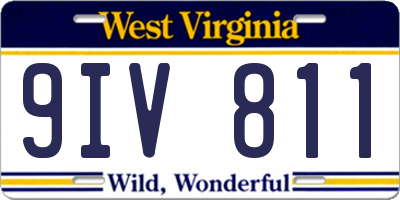 WV license plate 9IV811