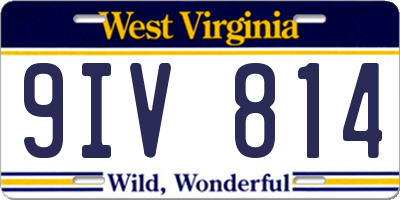 WV license plate 9IV814