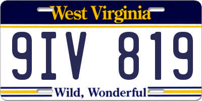 WV license plate 9IV819