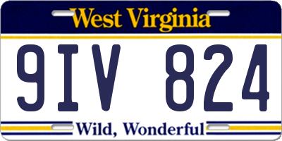 WV license plate 9IV824