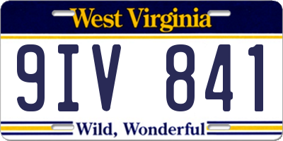 WV license plate 9IV841