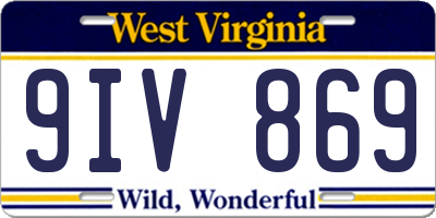 WV license plate 9IV869