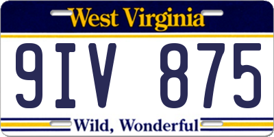 WV license plate 9IV875