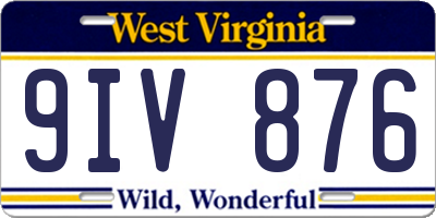 WV license plate 9IV876