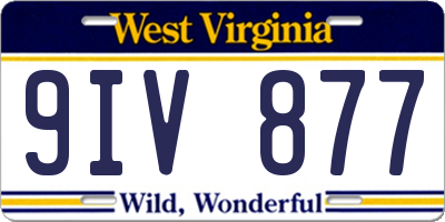 WV license plate 9IV877