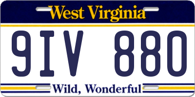 WV license plate 9IV880