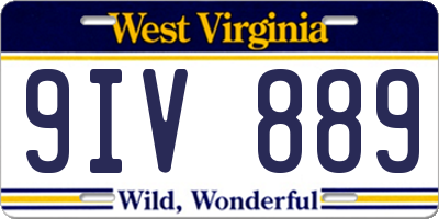WV license plate 9IV889