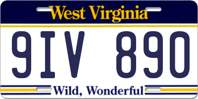 WV license plate 9IV890