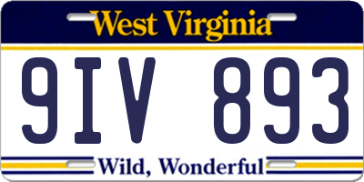 WV license plate 9IV893