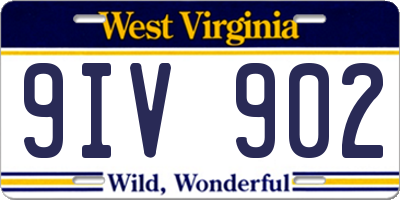 WV license plate 9IV902