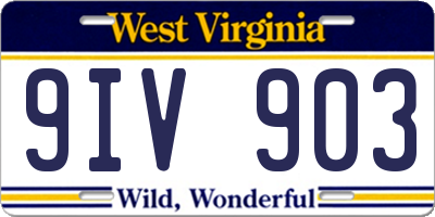 WV license plate 9IV903