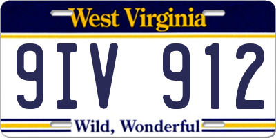 WV license plate 9IV912