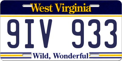 WV license plate 9IV933