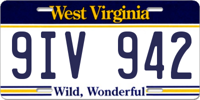 WV license plate 9IV942