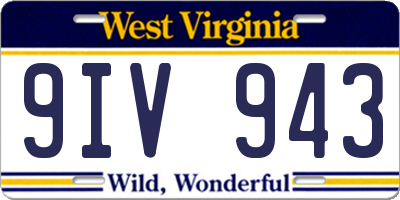 WV license plate 9IV943
