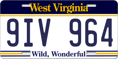 WV license plate 9IV964