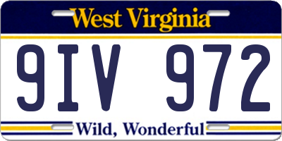 WV license plate 9IV972