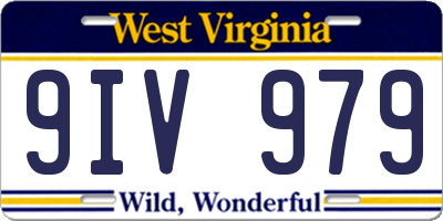 WV license plate 9IV979