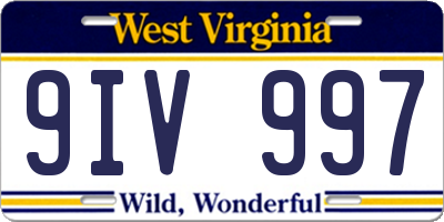 WV license plate 9IV997